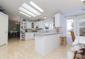 A beautiful shot of a modern house kitchen